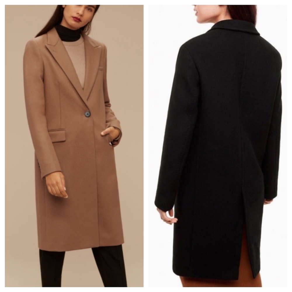 Babaton Wintour Coat Black Cashmere Wool S Small Aritzia